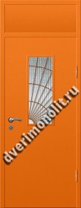 Отделка снаружи - Порошковое напыление "Шагрень" RAL 2003 Оранжевый пастельный, Отделка внутри - МДФ ламинированный 6 мм
