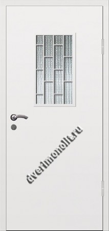 Входная металлическая дверь со стеклом и решеткой 006-009